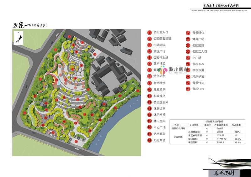 重庆长寿区市政园林景观绿化设计效果图和立体图