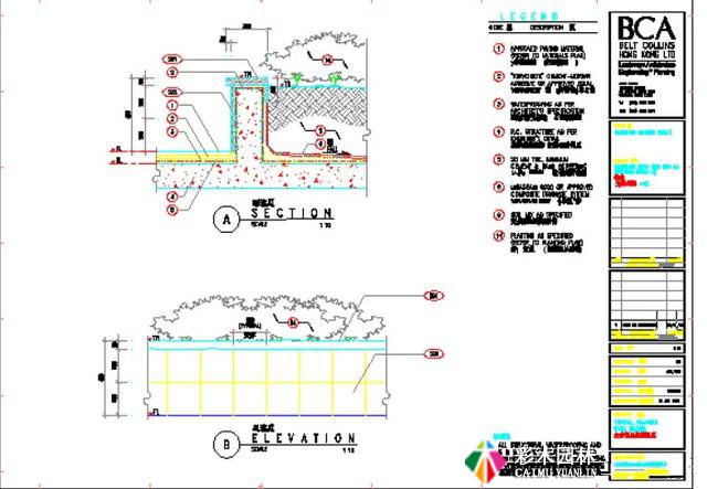 园林景观设计花坛施工图素材